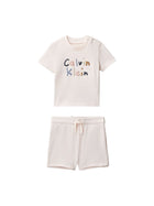 Completo Calvin Klein Neonato (t-shirt e shorts) knit rosa