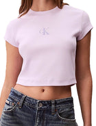 T-Shirt Calvin Klein Donna con Logo Baby Lilla