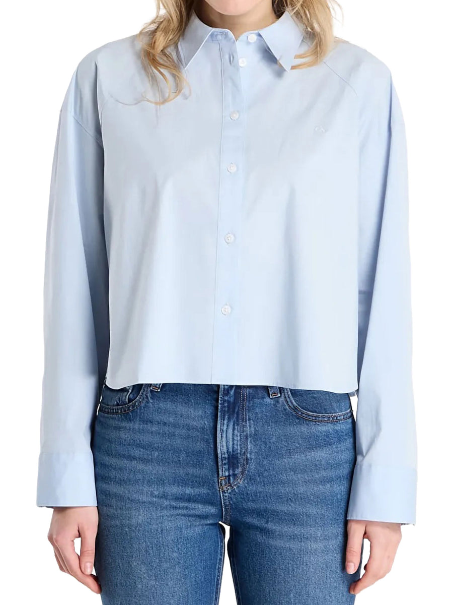 Camicia Calvin Klein Donna ml crop solid boxy
 Celeste