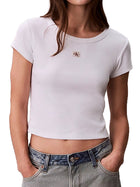 T-Shirt Calvin Klein Donna con etichetta Logo Baby Bianco