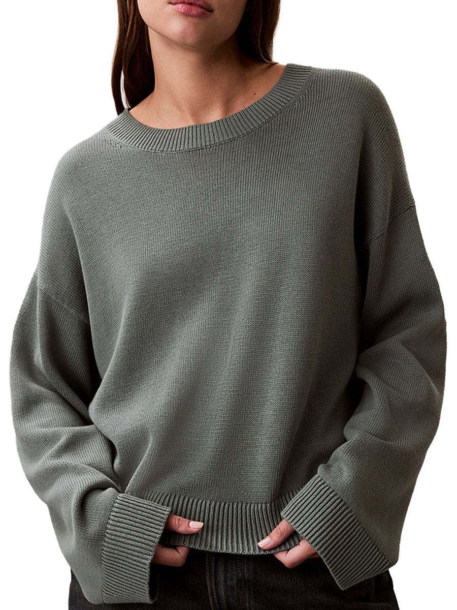 Girocollo Calvin Klein Donna Cotone Verde