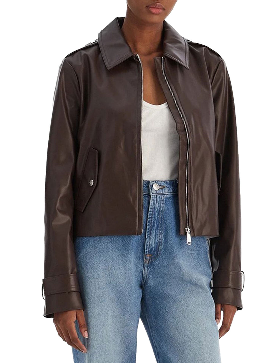 Giubbino Calvin Klein Donna con zip moto
 Moro