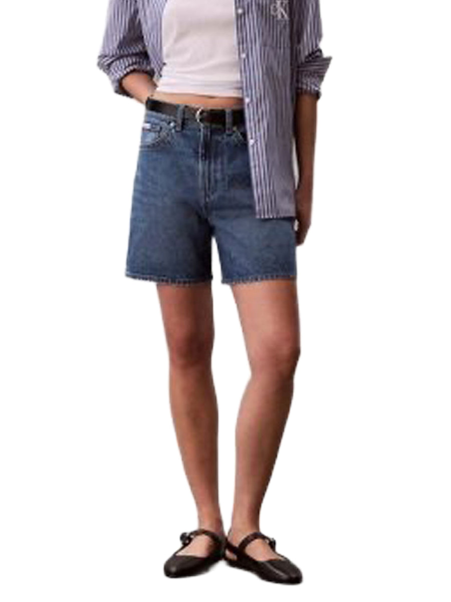 Short Jeans Calvin Klein Donna modello high rise linea A
 Denim medio