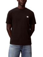 T-shirt Calvin Klein Jeans Uomo manica corta waffle badge Nero
