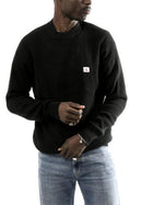 Maglia a girocollo con maniche lunghe Calvin Klein Jeans modello cotton waffle nero