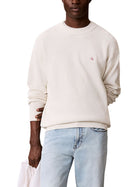 Maglia a girocollo con maniche lunghe Calvin Klein Jeans modello cotton waffle tofu