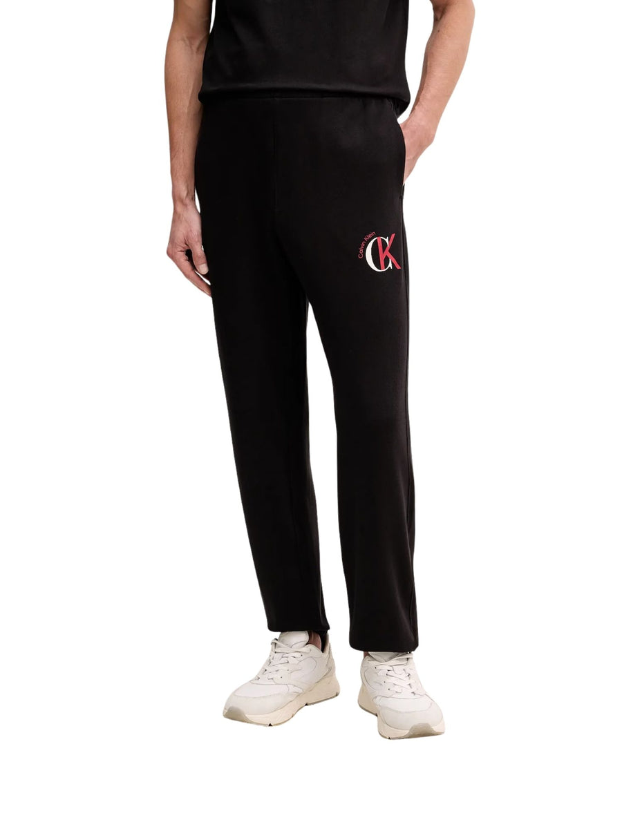Pantalone in felpa Calvin Klein Jeans modello graphic 350terry nero