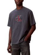 T-shirt Calvin Klein Jeans Uomo manica corta monologo graphic Blu