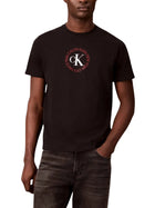 T-shirt Calvin Klein Jeans Uomo manica corta word circle graphic Nero