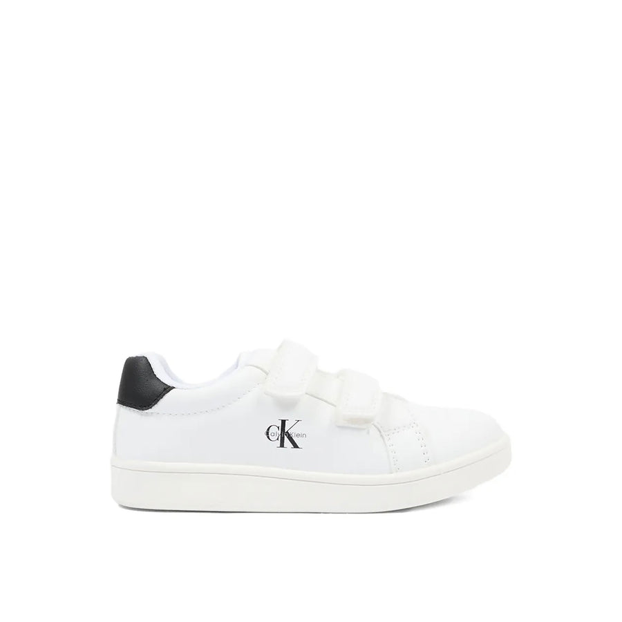 SNEAKER VELCRO LOGO   BIANCO/NERO