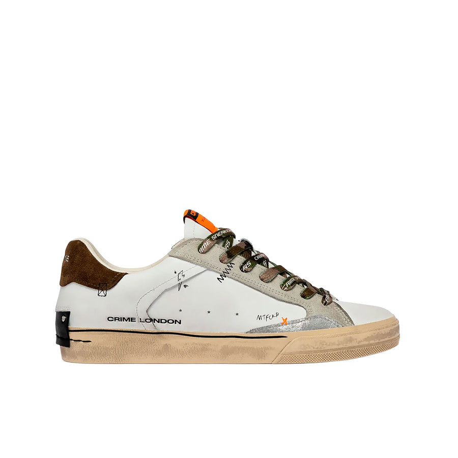 Sneakers Crime London uomo Distressed Deconstructed bianco