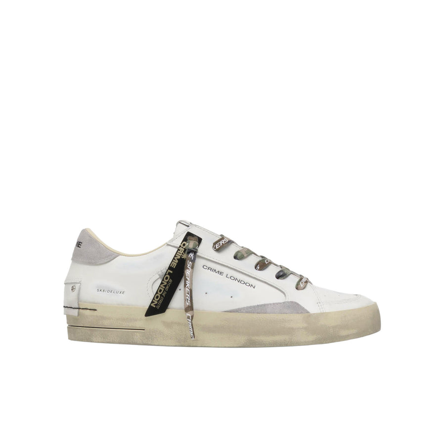 Sneakers Crime London uomo SK8 Deluxe bianco