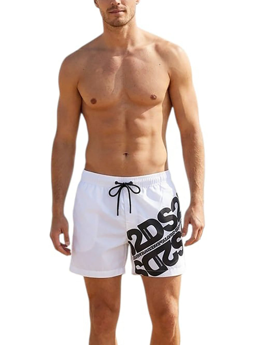 Boxer mare DS2 uomo multi logo bianco