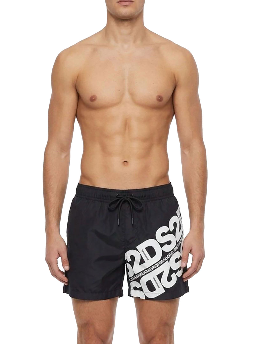 Boxer mare DS2 uomo multi logo nero/bianco