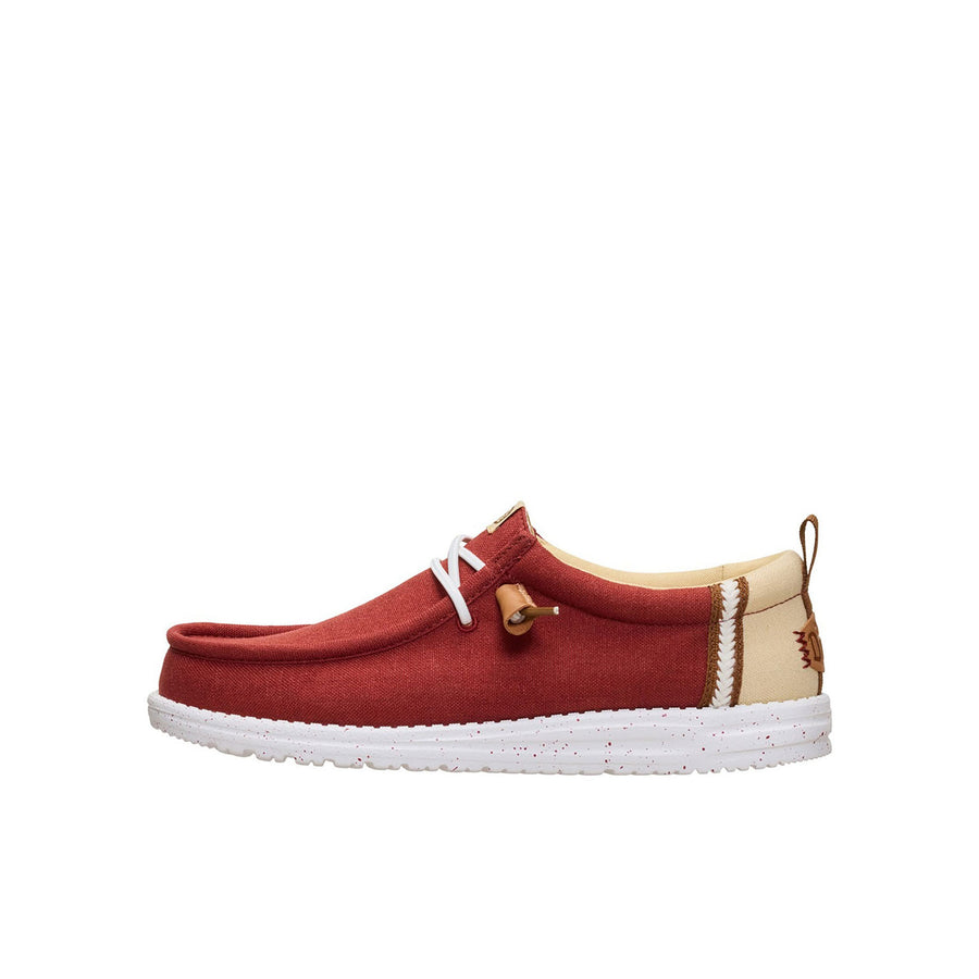 Mocassino Hey Dude uomo Wally Summer linen burnt red