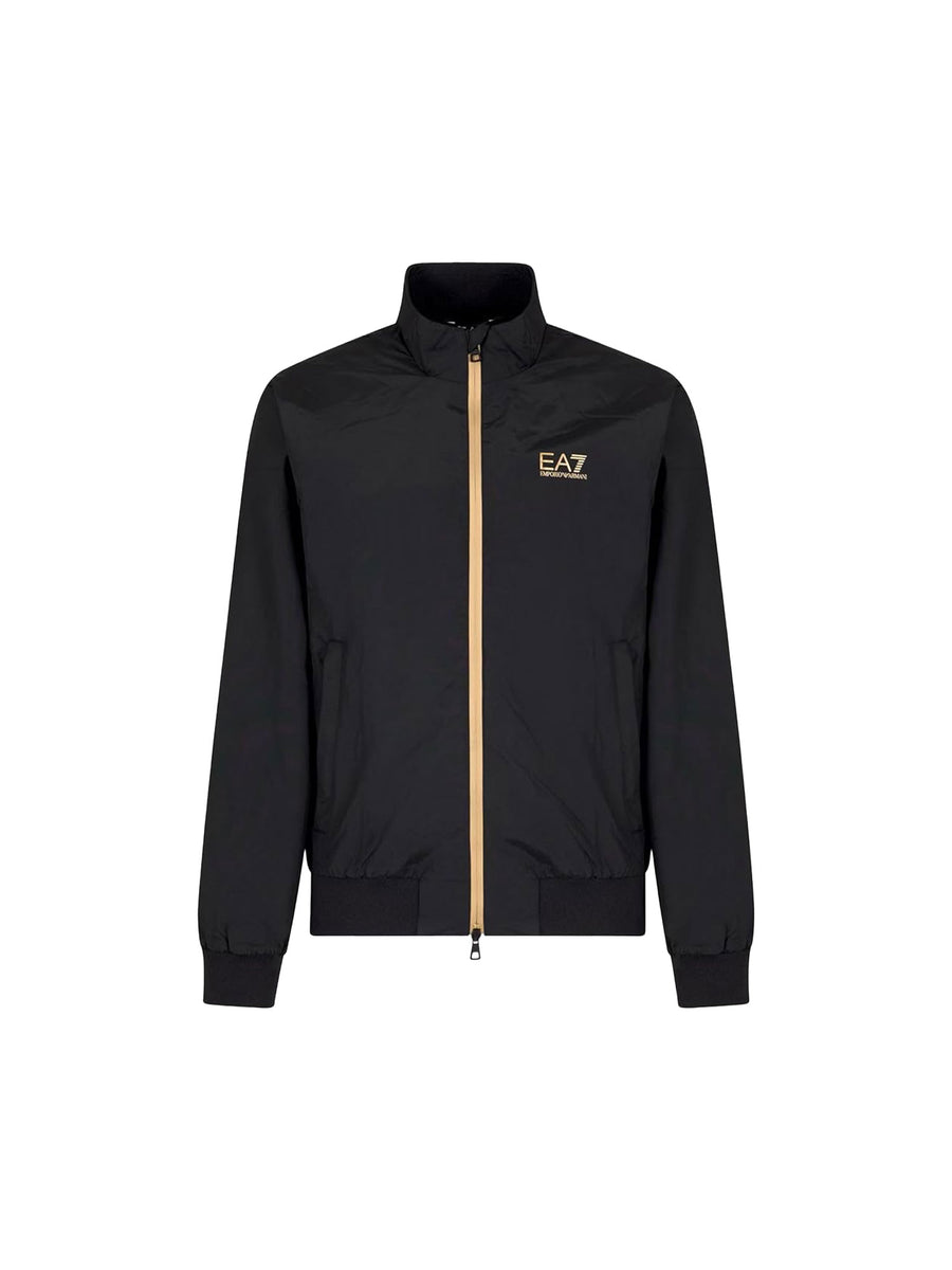 Bomber EA7 uomo con zip Nylon nero/oro