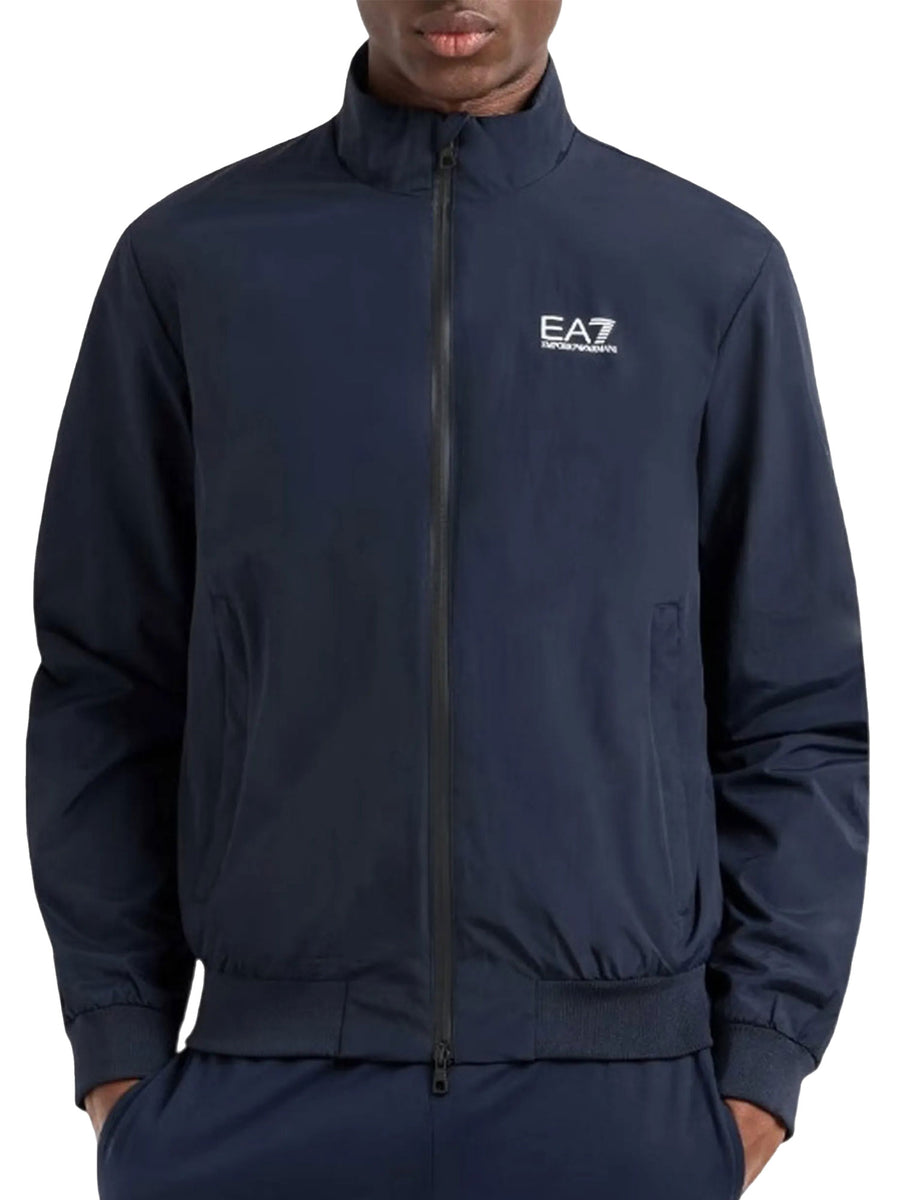 Bomber EA7 uomo con zip Nylon blu