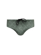 Slip mare EA7 logo allover in lycra verde