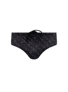 Slip mare EA7 logo allover in lycra nero