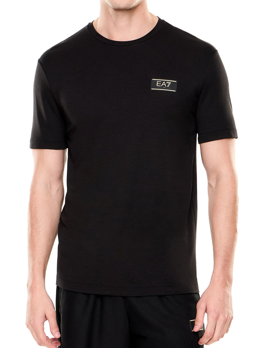 T-shirt EA7 uomo manica corta Premium Label nero