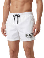 Boxer mare EA7 uomo logo stampa grafica bianco
