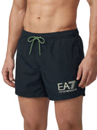 Boxer mare EA7 uomo logo stampa grafica blu