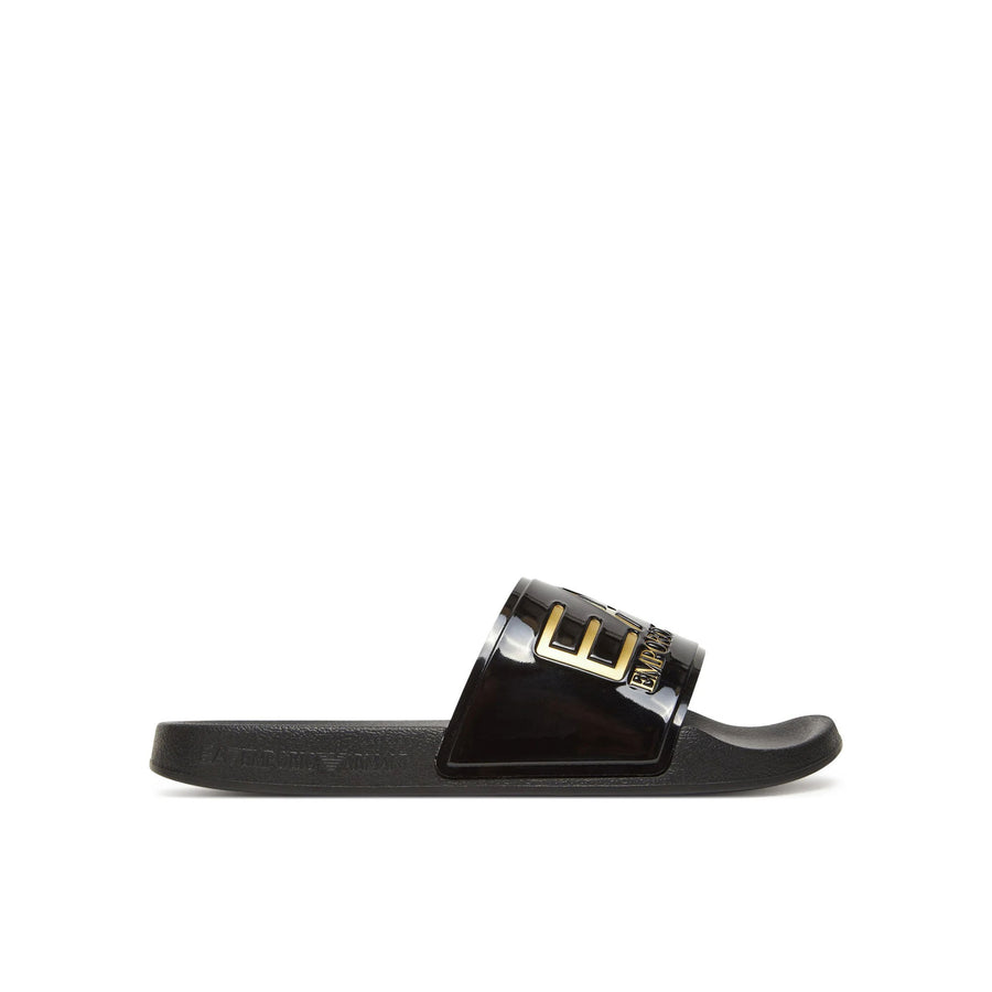 Ciabatta EA7 Uomo con logo pvc 
 Nero/Oro