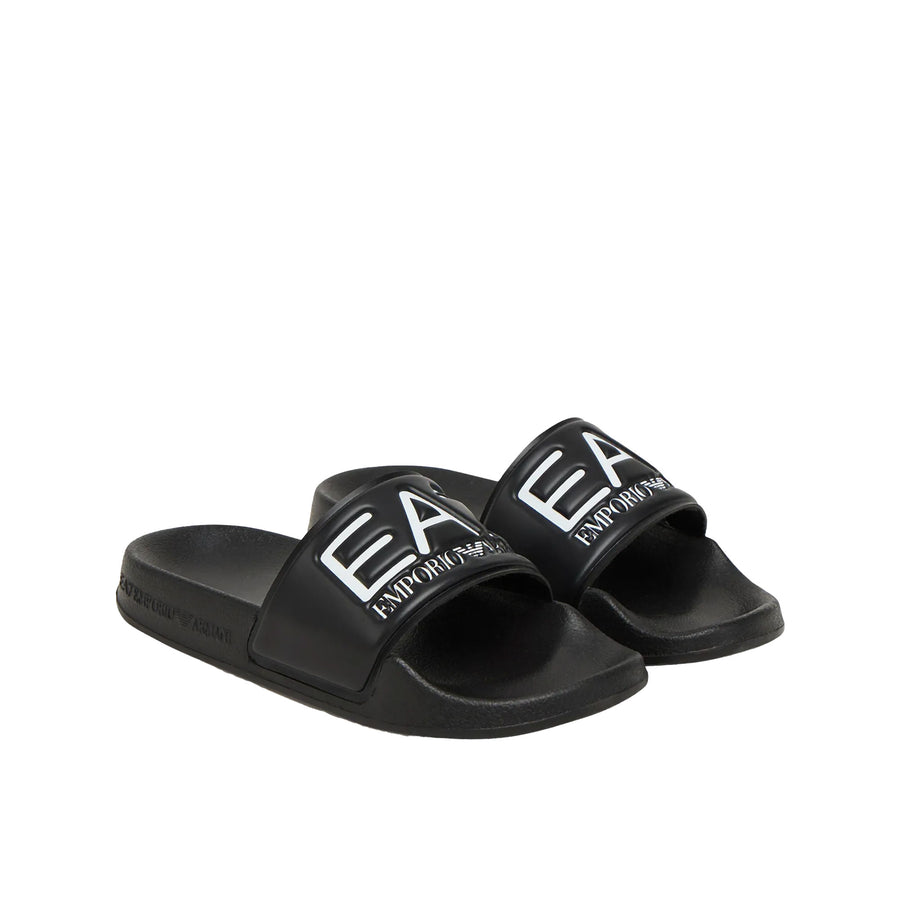Ciabatta mare EA7 Bambino logo pvc nero