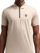 Polo EA7 uomo con zip manica corta jersey beige