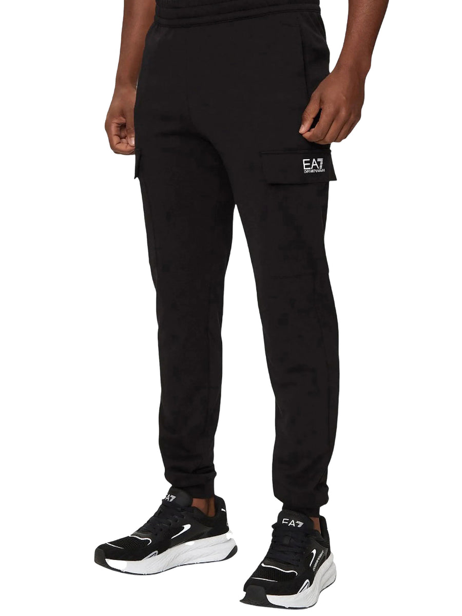 Pantalone EA7 uomo Cargo Felpa nero multi