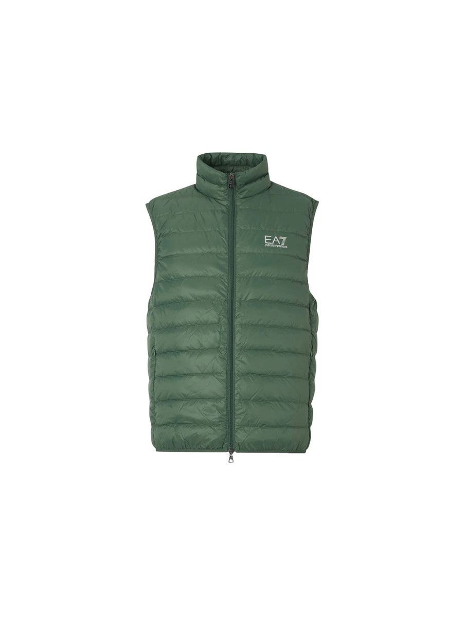 Smanicato EA7 uomo con zip Nylon verde