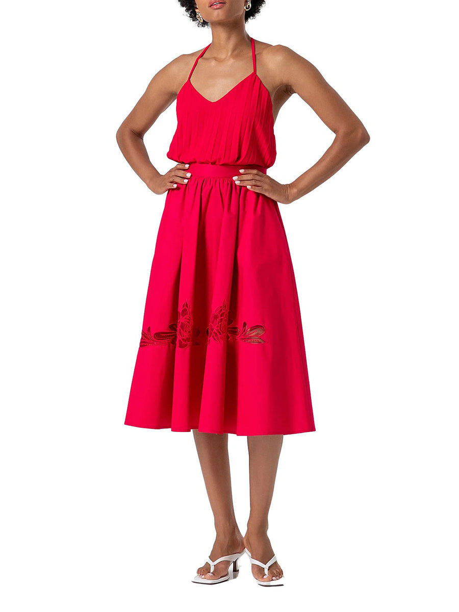 Gonna Fracomina Donna midi con ricamo fragola