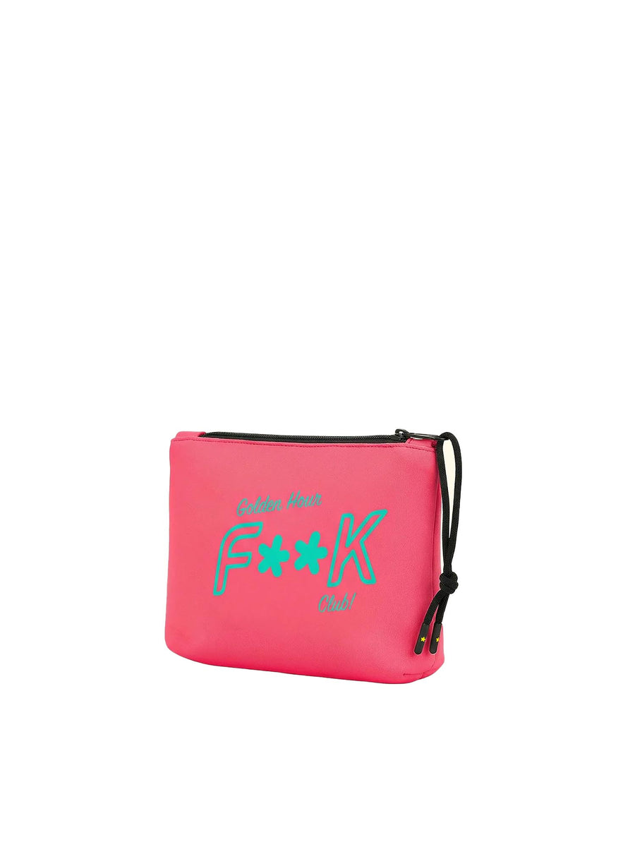 Pochette mare F**K uomo neoprene corallo fluo