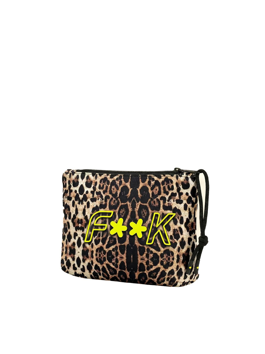 Pochette mare F**K uomo neoprene fantasia maculata