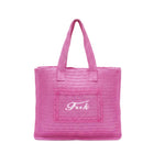 Borsa mare a spalla F**k Donna in rafia fucsia