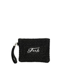 Pochette mare mini F**k Donna in rafia nero