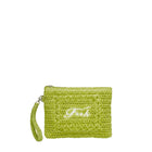 Pochette mare mini F**k Donna in rafia lime