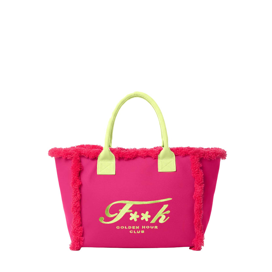 Borsa mare maxi F**k Donna giallo/fucsia