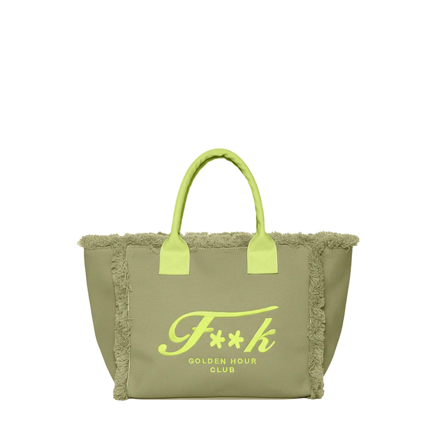 Borsa mare maxi F**k Donna lime/verde militare
