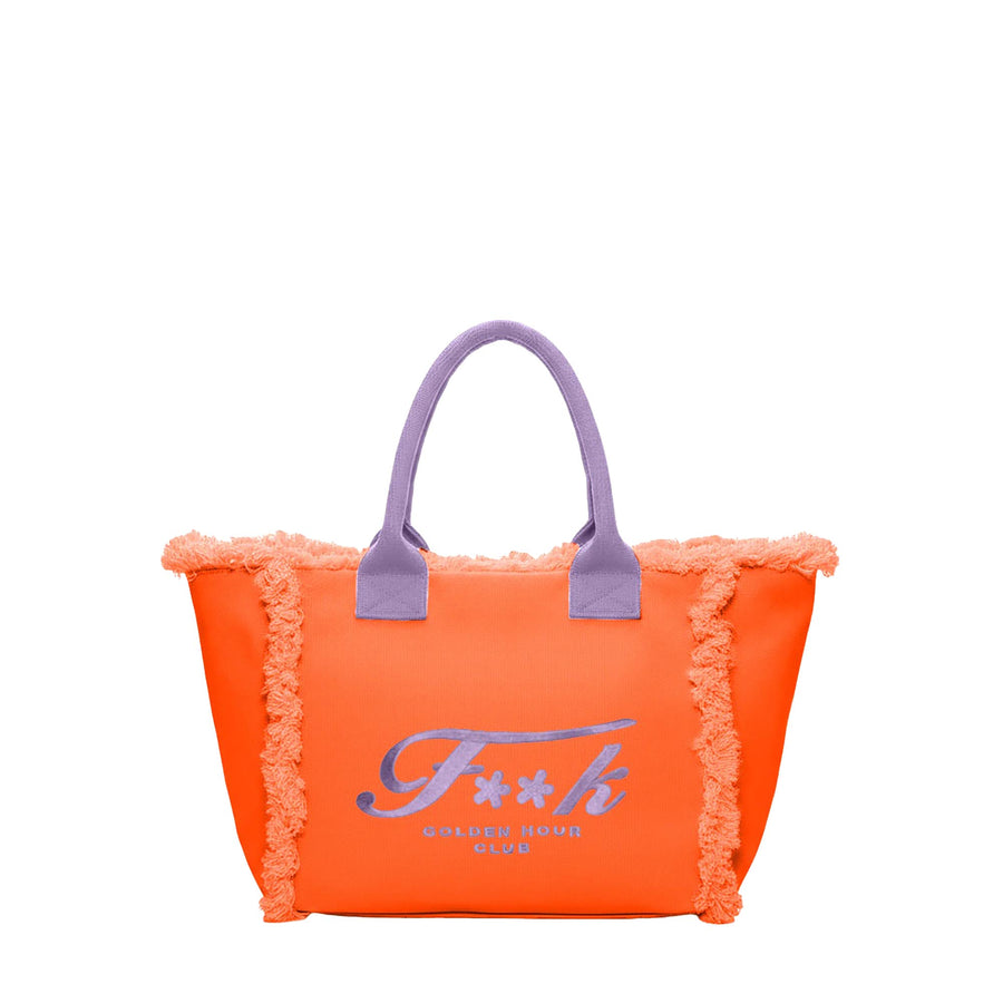 Borsa mare maxi F**k Donna viola/arancio