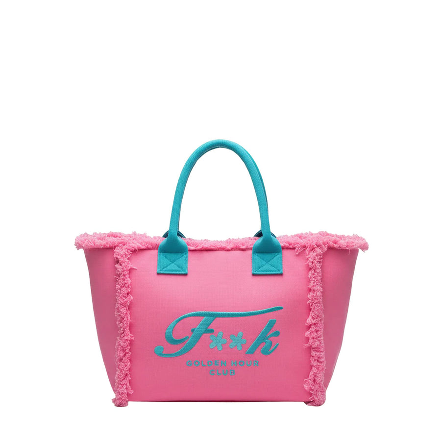 Borsa mare maxi F**k Donna turchese/rosa