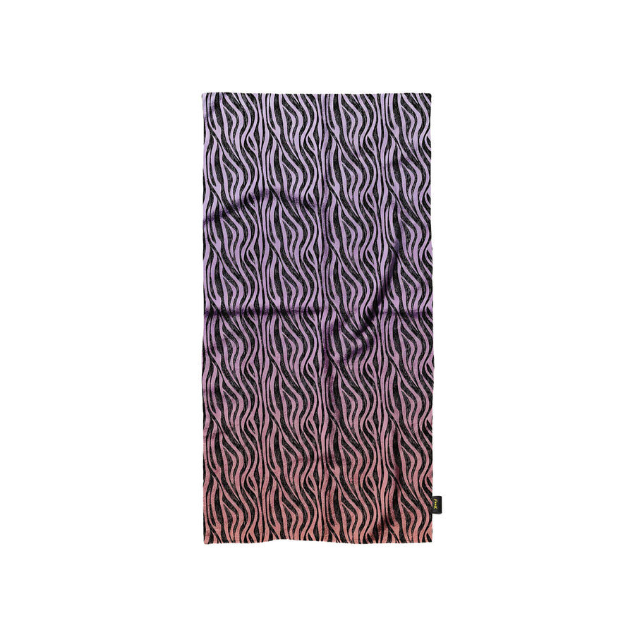 Telo mare reversibile F**k donna microfibra fantasia zebrato