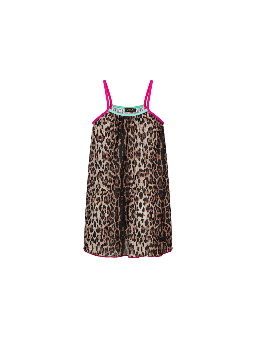 Abito corto F**k Bambina fantasia leopard multi