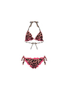 Bikini triangolo F**k Bambina con slip regolabile fantasia leopard rosa
