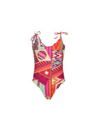 Monokini F**k Bambina stampato fantasia geometric multi