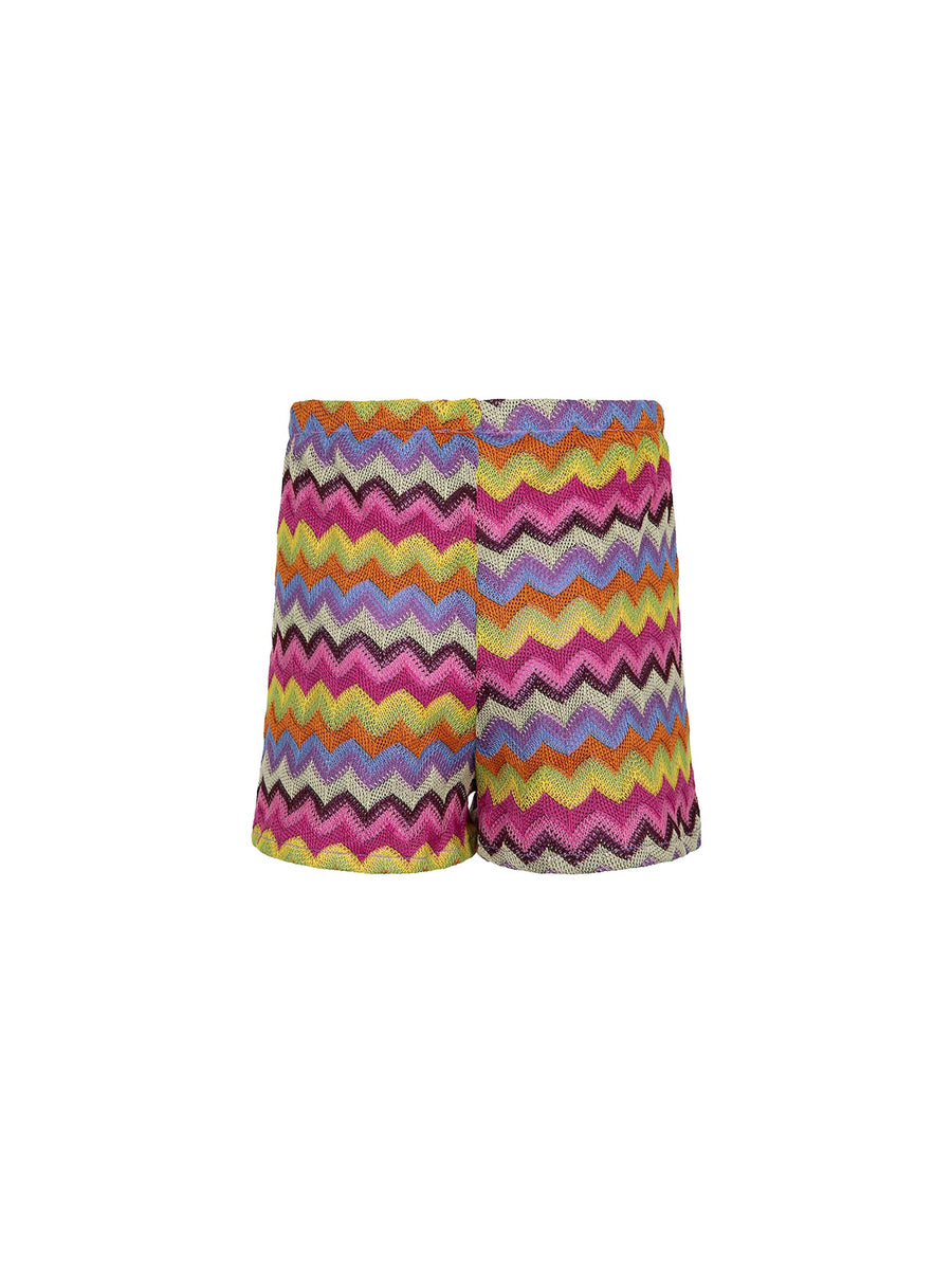 Shorts F**k Bambina stampato multicolor zig zag arcobaleno