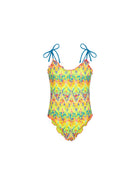 Monokini F**k Bambina stampato fantasia giallo multi