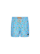 Shorts mare F**k Bambino stampato fantasia pesciolini azzurro