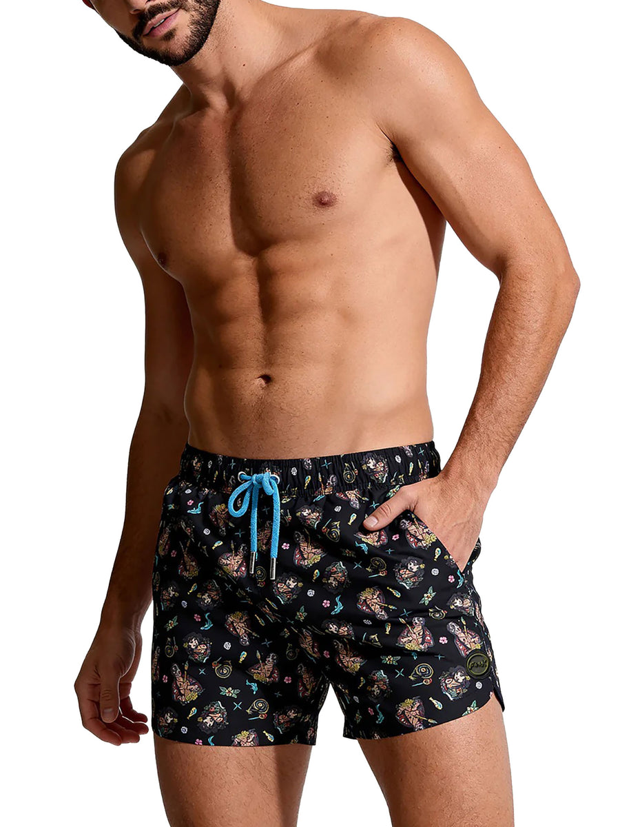 Boxer mare F**k uomo beach fantasia samurai nero