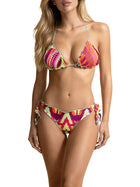 Bikini F**k Donna triangolo con slip regolabile fantasia giometric multicolor
